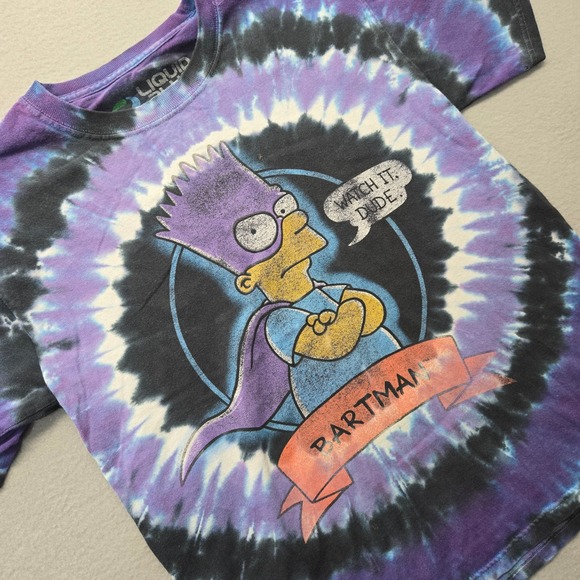 Liquid Blue Other - Liquid Blue The Simpsons Bartman Tie Dye T-Shirt Mens Small Purple Black Graphic